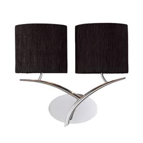 Eve Polished Chrome-Black Wall Lights Mantra Armed Wall Lights